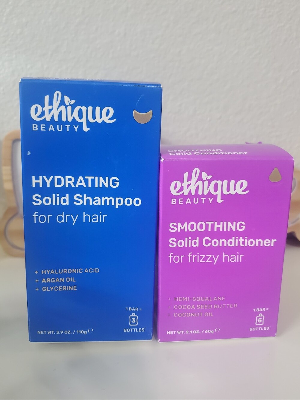 NIB Ethique Hydrating Solid Shampoo Bar and Smoothing Conditioner Bar🌙🔺️